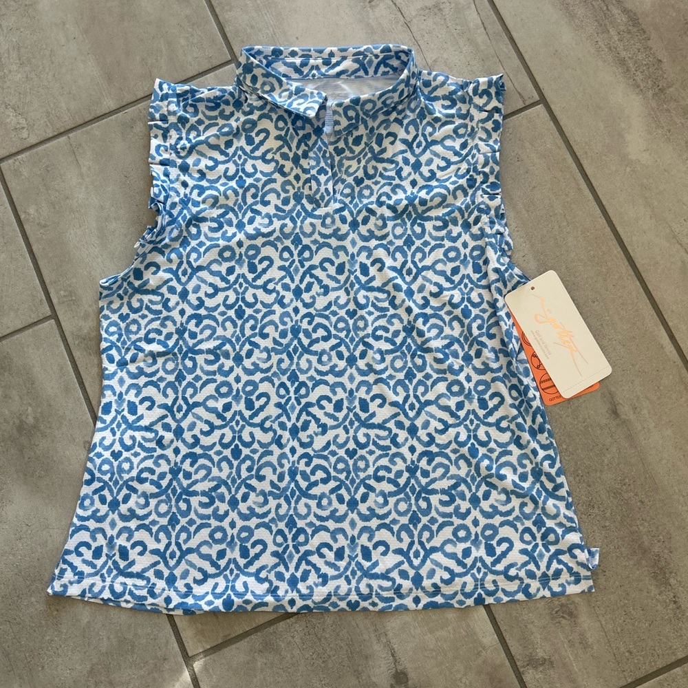 NWT Ladies GOTTEX Periwinkle Santorini Golf/Tennis Shirt-Size Extra Large